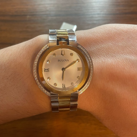 Bulova Rubaiyat Ladies Two-Tone Stainless Steel Diamond Watch